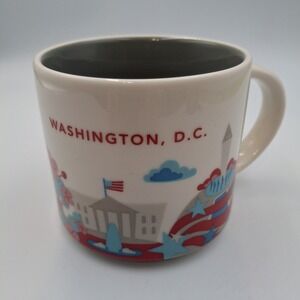Starbucks Mug Washington DC You are Here Red Blue White House 14 oz Coffee Cup